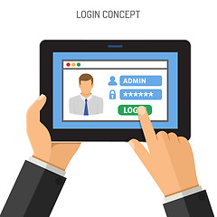 Image showing Login concept on tablet PC