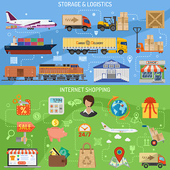 Image showing Storage logistics and shopping banners