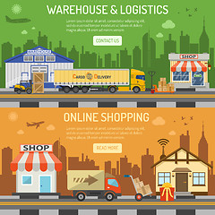 Image showing Warehouse logistics shopping banner