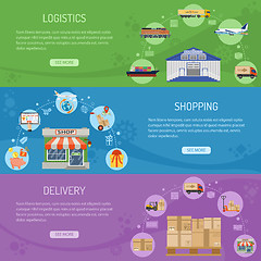 Image showing Logistics delivery and shopping Banners