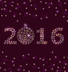 Image showing New Year Greeting Card with Snowflakes