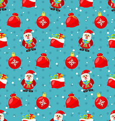 Image showing Happy New Year seamless pattern with Santa and gifts