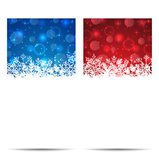 Image showing Christmas snowflakes banners with light effect