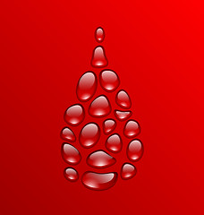 Image showing Blood Drop Made of Drops. Concept Medical Background