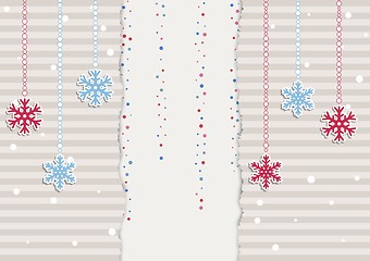 Image showing christmas illustration with stripes and snowflakes