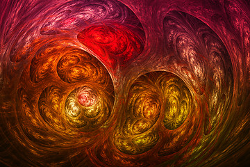 Image showing Fractal image : beautiful patterns on a dark background.