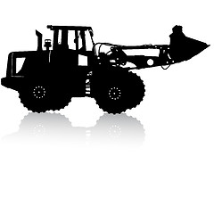 Image showing Silhouette of a heavy loaders with a ladle. illustration.