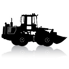 Image showing Silhouette of a heavy loaders with a ladle. illustration.