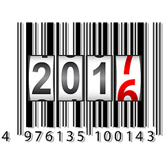 Image showing New Year 2017 counter, barcode, illustration.