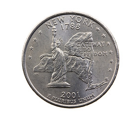 Image showing coin in a quarter of the US dollar