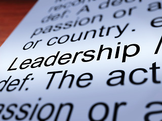 Image showing Leadership Definition Closeup Showing Achievement