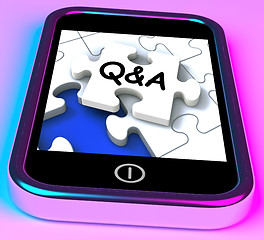 Image showing Q&A On Smartphone Showing Asking Inquiries \r