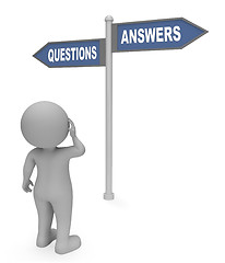 Image showing Questions Answers Sign Means Questioning Faqs And Knowledge 3d R