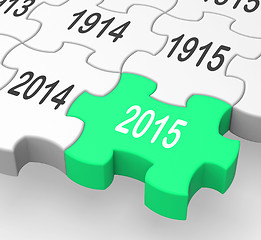Image showing 2015 Puzzle Piece Showing Business Future Plans