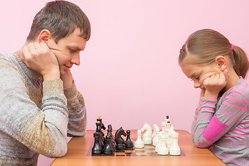 Image showing Opponents thought about the game of chess