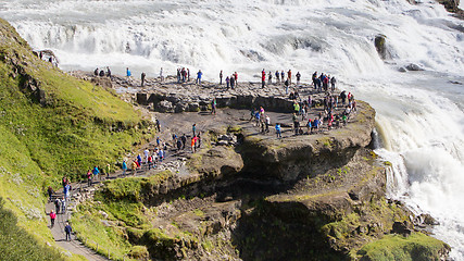 Image showing ICELAND - July 26, 2016: Icelandic Waterfall Gullfoss