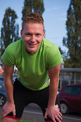 Image showing portrait of a young man on jogging