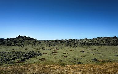 Image showing Iceland lava field covered with green moss