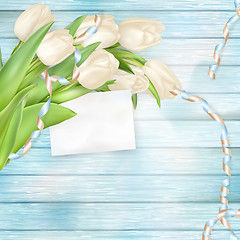 Image showing Bouquet of beautiful tulips. EPS 10
