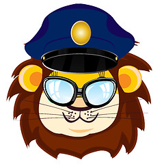 Image showing Cartoon lion bespectacled