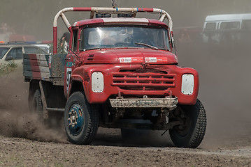 Image showing Truck on bend of sports track