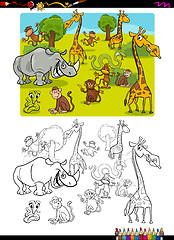 Image showing safari animals coloring page