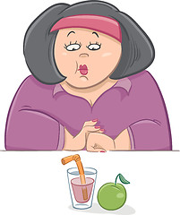 Image showing woman on diet cartoon