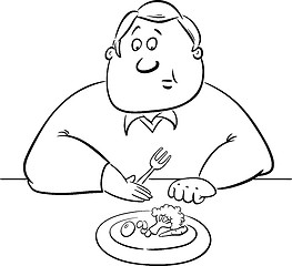 Image showing sad man on diet drawing