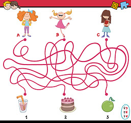 Image showing game of path maze cartoon