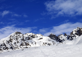 Image showing Off-pistei slope at sun winter day