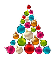 Image showing Christmas Abstract Tree made in Colorful Balls