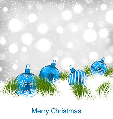 Image showing Christmas Glassy Balls, Shimmering Light Postcard