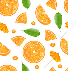 Image showing Seamless Texture with Slices of Oranges