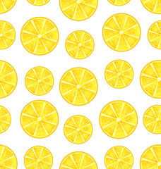 Image showing Seamless Texture with Slices of Lemons