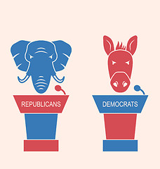 Image showing Concept of Debate Republicans and Democrats