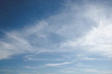 Image showing Blue sky with soft white clouds