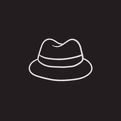 Image showing Classic hat sketch icon.