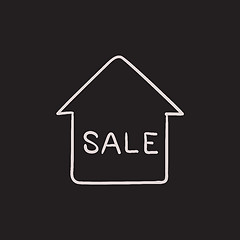 Image showing House for sale sketch icon.