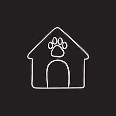 Image showing Doghouse sketch icon.