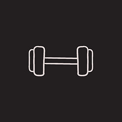 Image showing Dumbbell sketch icon.