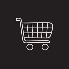 Image showing Shopping cart sketch icon.