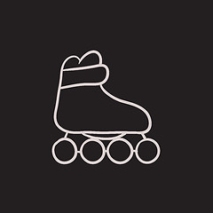 Image showing Roller skate sketch icon.