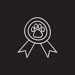 Image showing Dog award sketch icon.