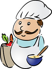Image showing Chef with food