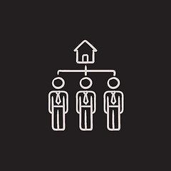 Image showing Three real estate agents sketch icon.