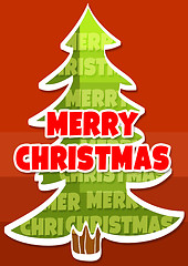 Image showing The Merry Christmas background with tree