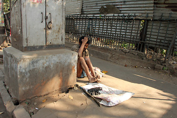 Image showing Streets of Kolkata, beggars