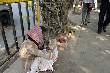 Image showing Streets of Kolkata, beggars