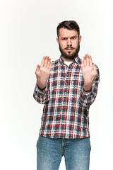 Image showing Man is looking serious. Over white background