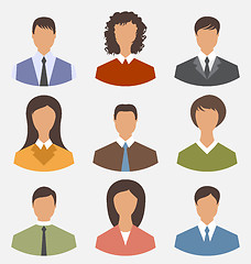 Image showing Avatar set front portrait office employee business people for we